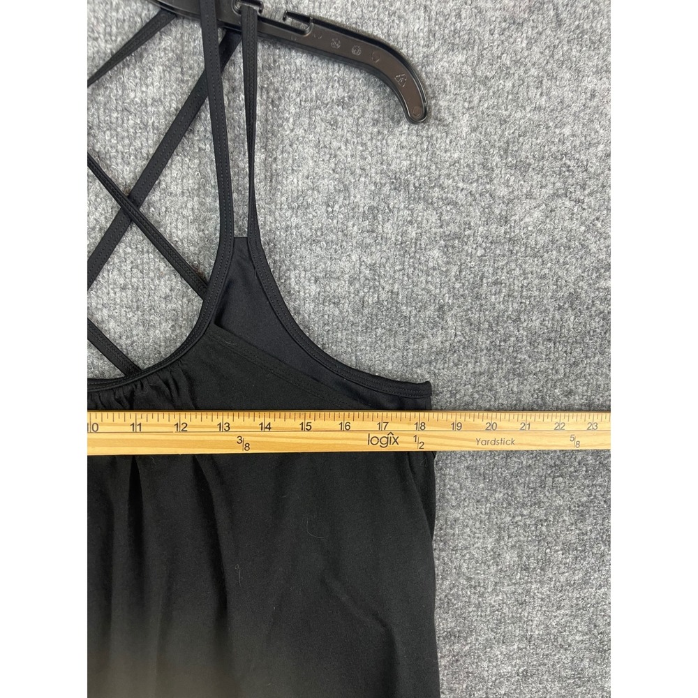 Torrid Active Tank Top Womens 2 Black Excellent Strappy Lattice Back Pleated - Picture 4 of 8